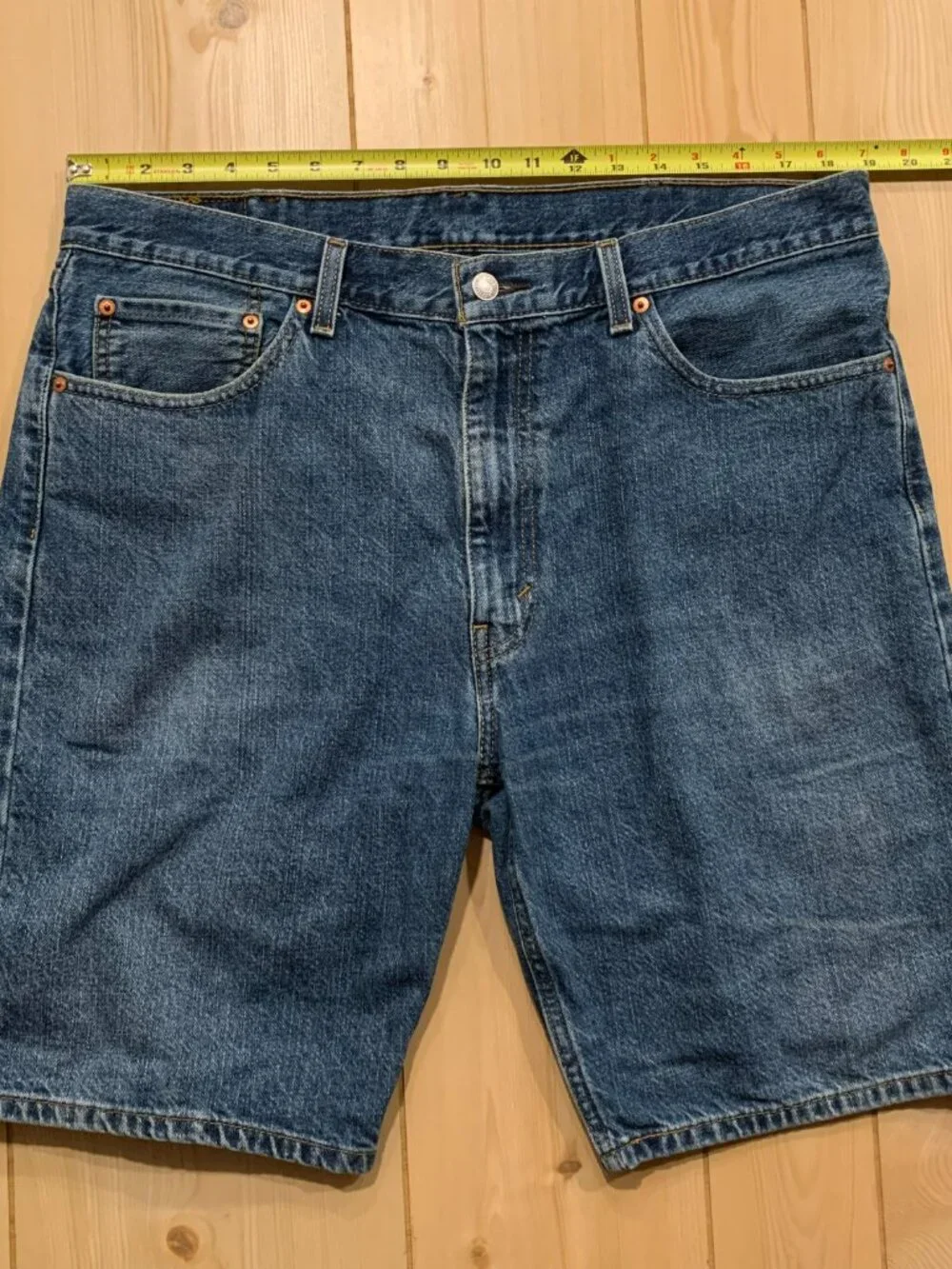 Levi Strauss Levi's 505 Straight Leg Utility Denim Blue Jean Shorts W 36
